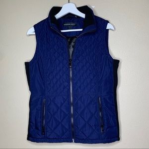 Andrew Marc Quilted Blue Puffer Vest